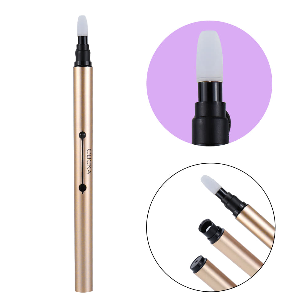 Auto Cap Eyeliner Silicon Brush Champagne Gold LM902